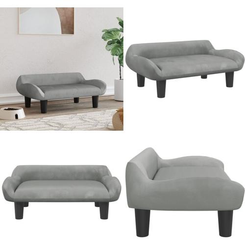 Hundebett Hellgrau 70x40x24 cm Samt - Hundebett - Hundebetten - Home & Living - Grau