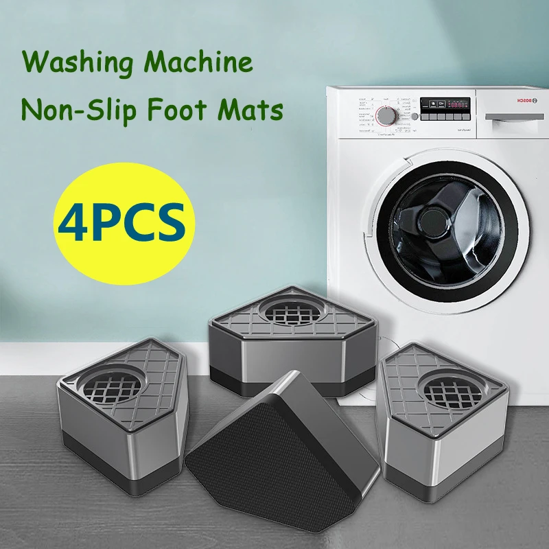 4pcs Anti Vibration Feet Pads Rubber Mat Slipstop Silent Dampers Stand Universal Washing Machine Refrigerator Furniture Foot Pad