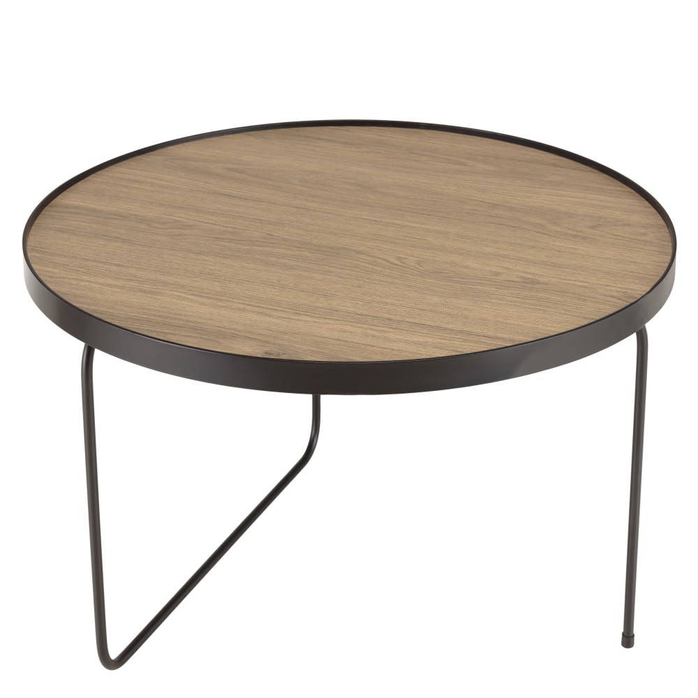 Table basse ronde pieds asymétriques métal noir D60