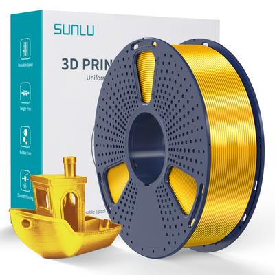 TEMU Sunlu 3d Printer Filament, Shiny Pla Filament 1.75mm, Smooth Silky Surface, Great Easy To Print For 3d Printers, Dimensional Accuracy +/- 0.02mm, 1kg, Light Golden