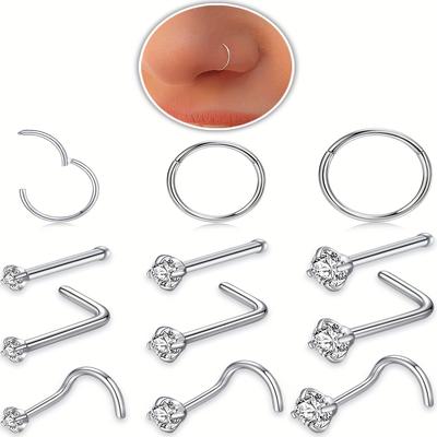 TEMU Hypoallergenic 316l Surgical Steel Hinged Daith Ear Shield Wood Ear Cuff Silvery Golden L-shaped/ Bottle Opener/ Straight Genuine Piercing Jewelry