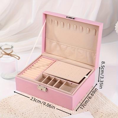 TEMU 1pc Jewelry Storage Box And Lining Drawer, Jewelry Organizing Box - For Ladies And