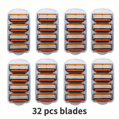 TEMU 6-layer Safety Blades Refills For Men - Stainless Steel Handle Manual Razors - Types - Ideal For Valentine's Day, Thanksgiving, Christmas, Grandparents' Day, Father's Day Gift Set