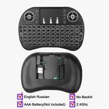 3-Color Backlit I8 Mini Wireless Keyboard 2.4GHz Air Mouse English Russian Keyboard with Touchpad Handheld for Android TV BOX (A No Backlight)