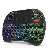 Mini keyboard TechTide X8 2.4GHz Wireless keyboard with Touchpad Backlit for PC/Android TV box/For ipad (French)