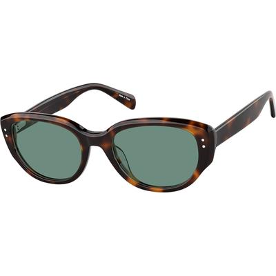 Zenni Women's Cat-Eye Rx Sunglasses Tortoiseshell Plastic Full Rim Frame