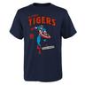 Youth Navy Detroit Tigers Team Captain America Marvel T-Shirt