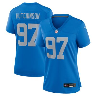 Detroit Lions Nike Game Ausweichtrikot Throwback - Blau - Aidan Hutchinson - Damen Image