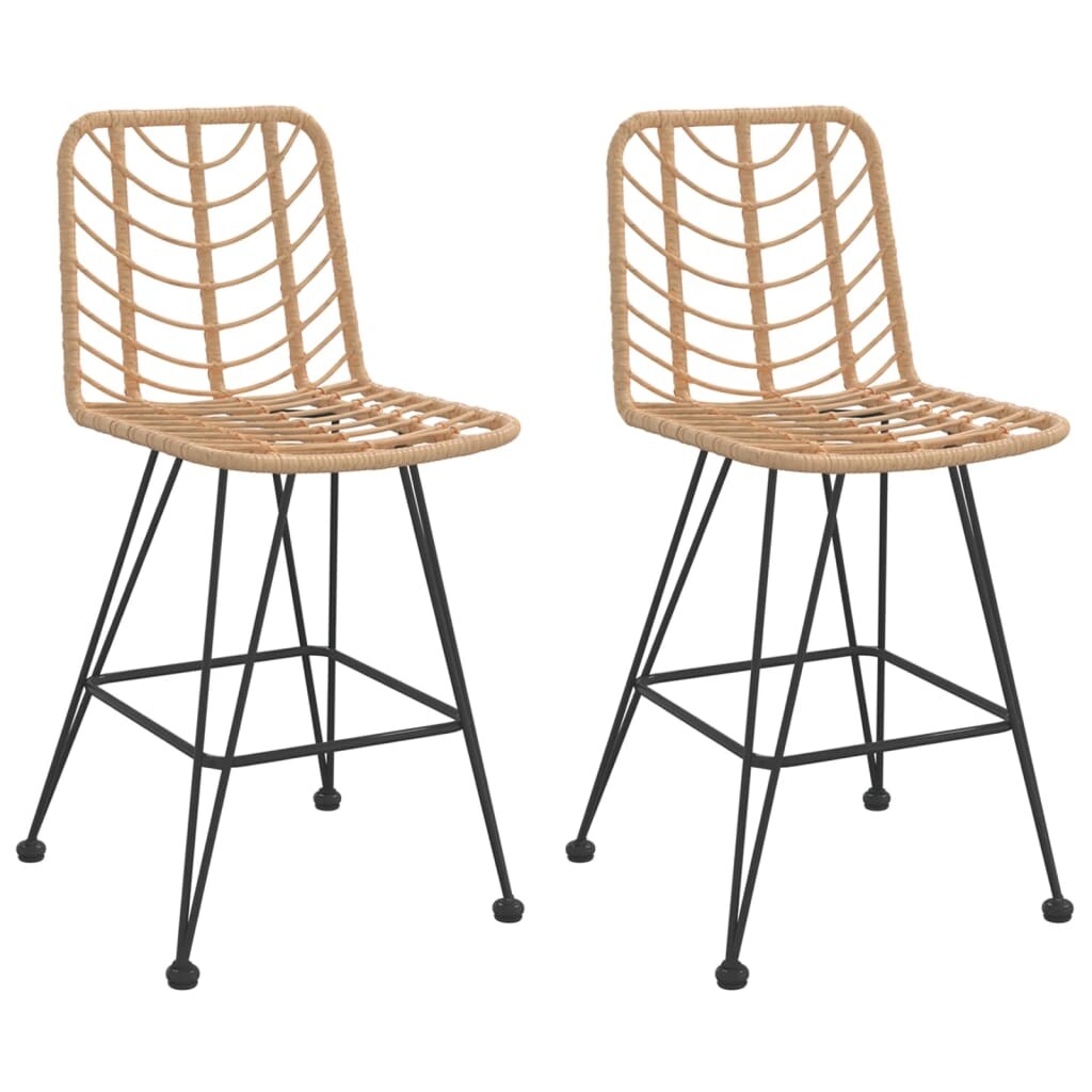 vidaXL Barhocker 2 Stk. 45x56x103,5 cm PE-Rattan und Stahl Image