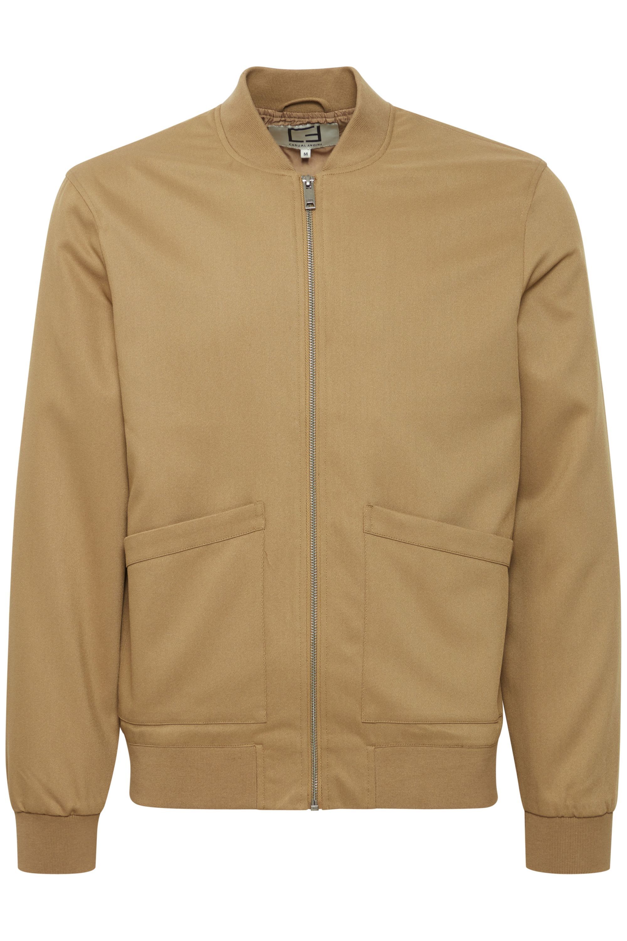 Bomberjacke CASUAL FRIDAY "Bomberjacke CFSCOTT 0153 garbadine shacket", Herren, Gr. M, grün (gothic olive), Obermaterial: 82% Polyester PES. 16% Viskose CV. 2% Elasthan EL., Jacken Bomberjacke