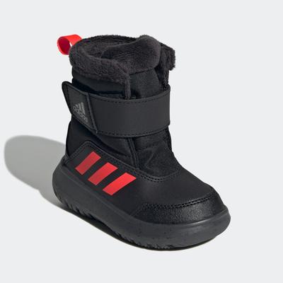 Winterstiefel ADIDAS SPORTSWEAR "WINTERPLAY KIDS STIEFEL", Damen, Gr. 25, schwarz (core schwarz, solar rot, iron metallic), Synthetik, Textil, sportlich, Schuhe, Snowboots, Winterboots, Winterschuhe, für Kinder Image