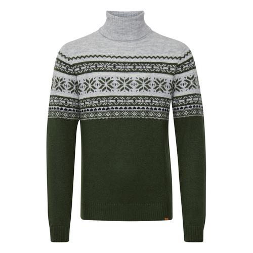 Norwegerpullover BLEND ""Norwegerpullover BHTjesse"", Herren, Gr. XXL, grün (deep depths), Obermaterial: 82% Polyacryl PAN. 18% Polyester PES., Norwegermuster, casual, normal, Rundhals, Langarm, Pullover