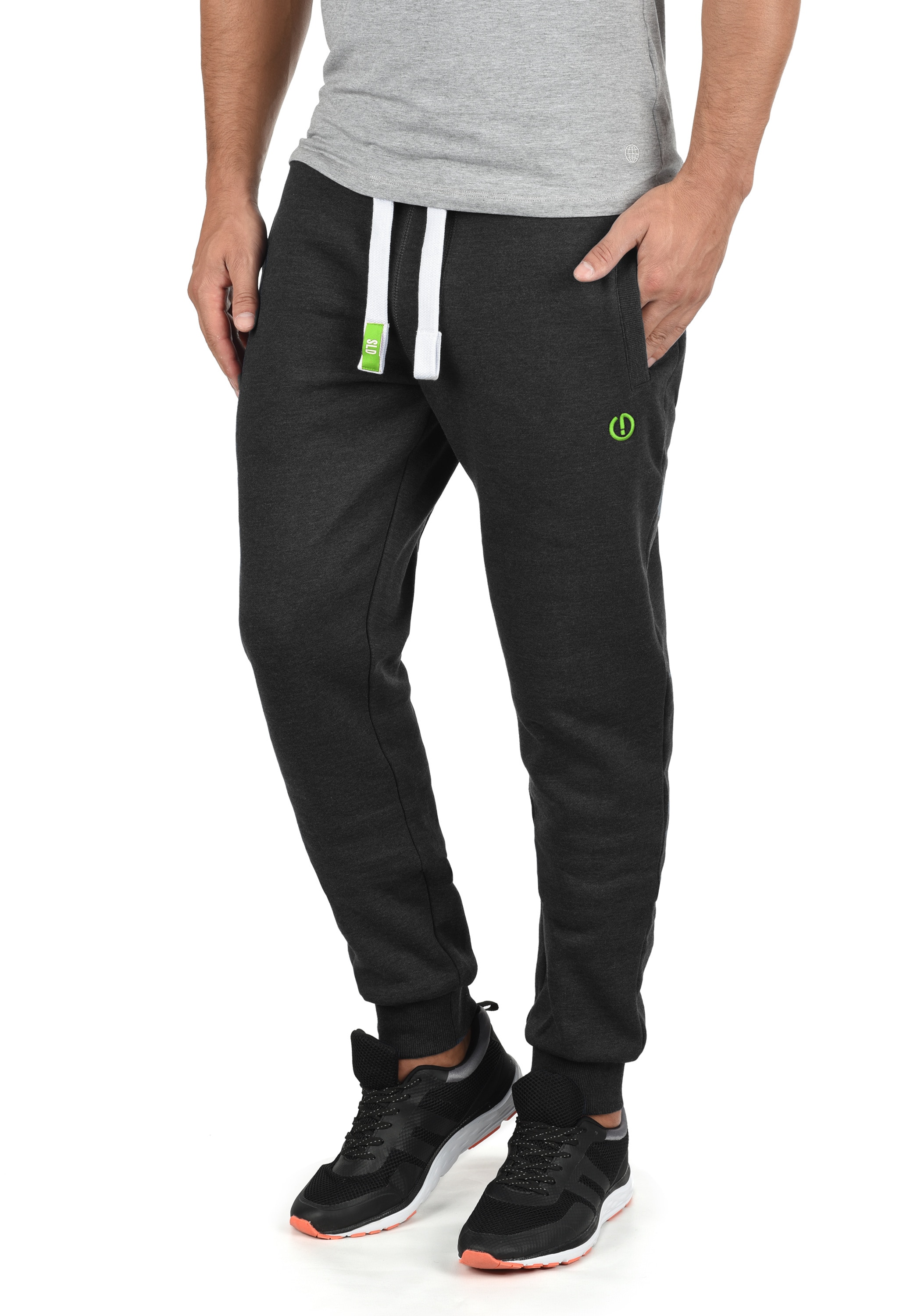 Jogginghose SOLID "Jogginghose SDBenn", Herren, Gr. XL, N-Gr, grau (dar grau m), Obermaterial: 50% Baumwolle CO. 50% Polyester PES., Hosen Jogginghose