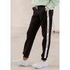 Sweathose FRENCH CONNECTION, Damen, Gr. 48/50, N-Gr, schwarz, Sweatware, Obermaterial: 60% Baumwolle, 40% Polyester, unifarben mit Farbeinsatz, sportlich, bequem lang, Hosen, mit seitlichen Kontraststreifen und Logodruck
