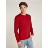 Langarmshirt TOMMY HILFIGER "STRETCH SLIM FIT LONG SLEEVE", Herren, Gr. XL, rot (medium rot), Single Jersey, Obermaterial: 96% Baumwolle, 4% Elasthan, unifarben, bestickt, casual, schmal hüftbedeckend, Rundhals, Langarm abgesteppt, Shirts, aus...