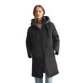 Wintermantel MARC O'POLO "aus recyceltem Polyester-Twill", Damen, Gr. 34, schwarz, Obermaterial: 100% Polyester; Füllung: 70% Daune, 30% Feder; Futter: 100% Polyamid, unifarben, casual, regular fit, Langarm, Mäntel