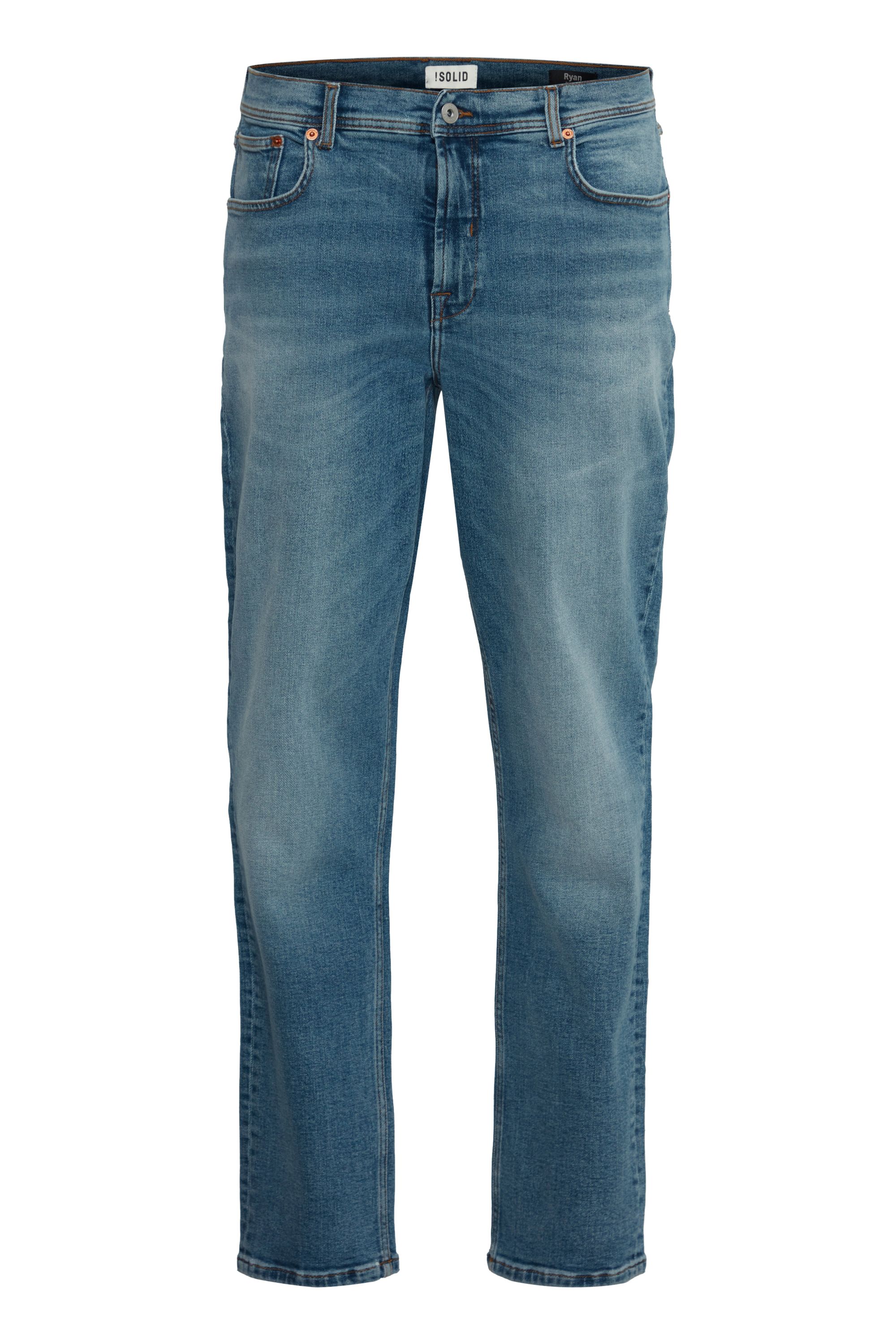 Regular-fit-Jeans SOLID "Regular-fit-Jeans SDISNI RYAN", Herren, Gr. 33, Länge 34, blau (light vintage blau denim), Obermaterial: 98% Baumwolle CO. 2% Elasthan EL., Jeans