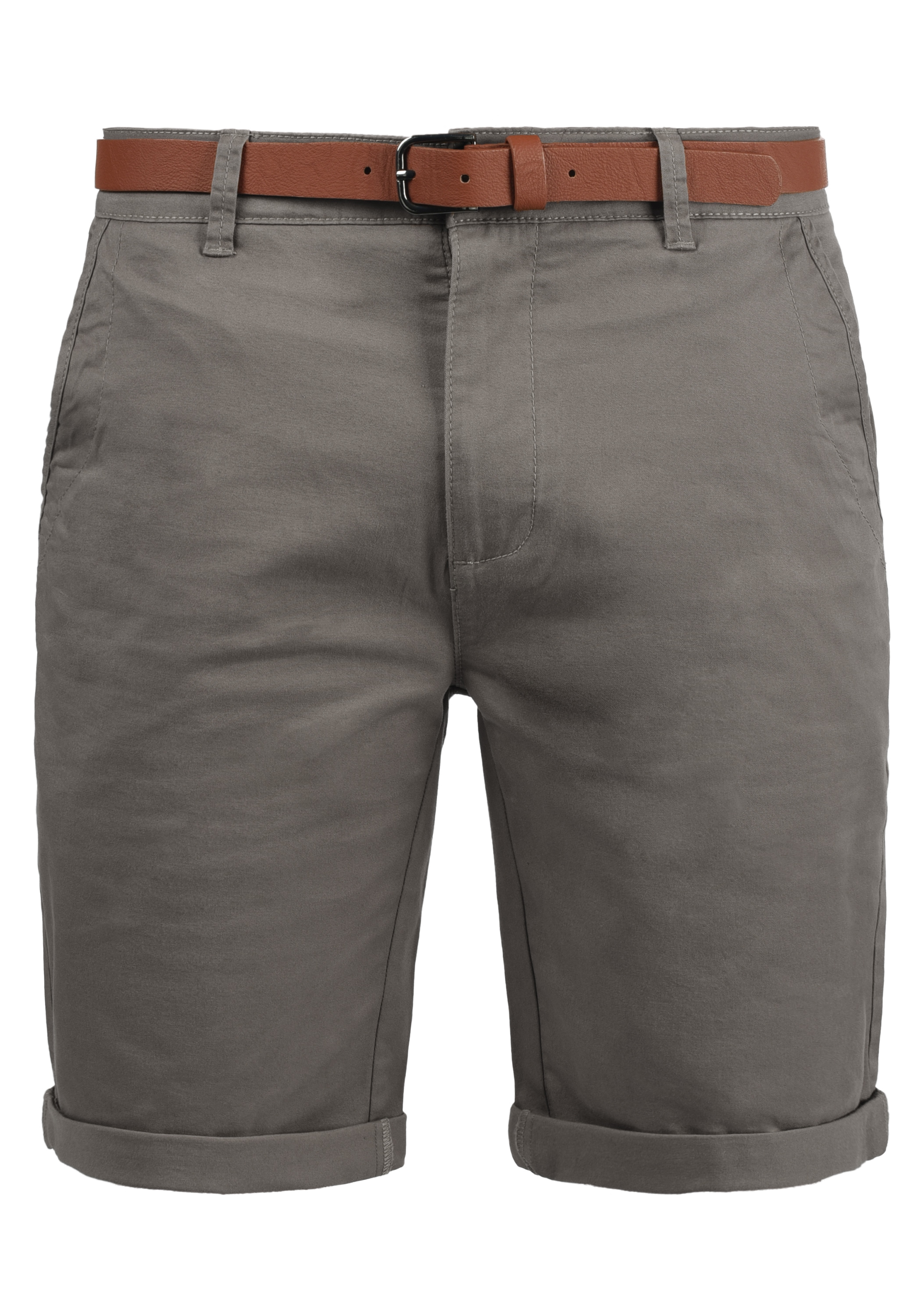 Chinoshorts SOLID "Chinoshorts SDMontijo", Herren, Gr. L, N-Gr, grau (mid grau), Obermaterial: 98% Baumwolle CO. 2% Elasthan EL., Hosen Chinoshorts Image