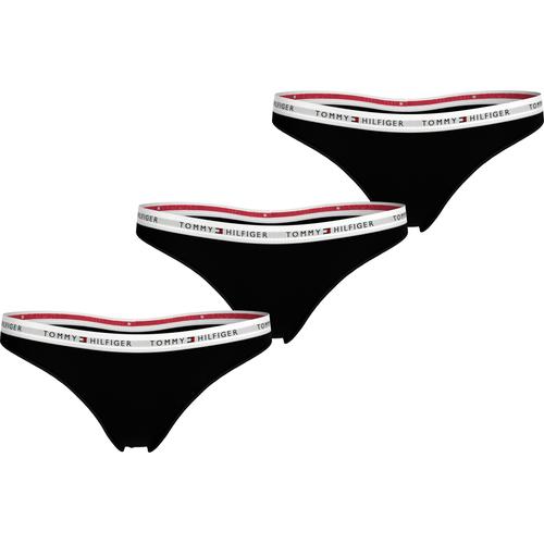 Slip TOMMY HILFIGER UNDERWEAR Gr. L (40), schwarz (schwarz, schwarz, schwarz) Damen Unterhosen mit Logobund