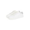 Plateausneaker CALVIN KLEIN JEANS "CLASSIC CUPSOLE LOW OHB", Damen, Gr. 38, silber (weiß, silberfarben), Leder, Lederimitat, sportlich, Schuhe, Schnürschuh, Halbschuh, Freizeitschuh mit Kontrast an der Ferse