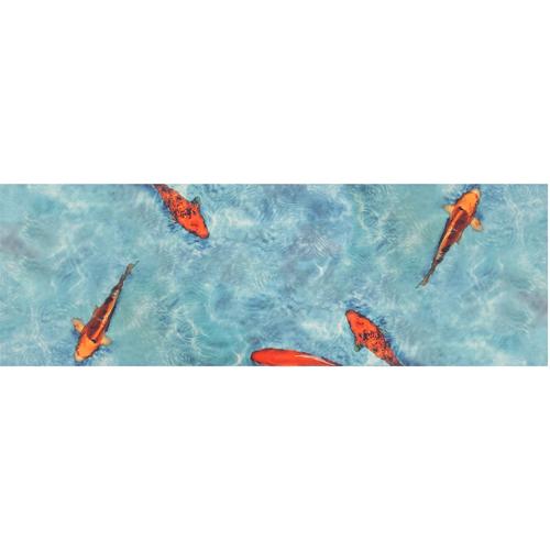 Vinyl-Läufer PRIMAFLOR-IDEEN IN TEXTIL ""Küchenläufer KOI"" Teppiche Gr. B: 120cm, 2,5mm, L: 200cm, blau Küchenläufer aus Vinyl, abwischbar, Motiv Koi Fisch, Küche