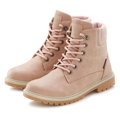 Winterboots LASCANA, Damen, Gr. 36, rosa (rose), Obermaterial: 90% Lederimitat, 10% Textilmaterial. Futter: 100% Polyest