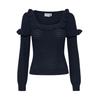 Strickpullover ATELIER RÊVE "Strickpullover IRFantino", Damen, Gr. XS, blau (total eclipse), Obermaterial: 75% Viskose LENZING ECOVERO CV LenzEcov. 25% Polyester PES., unifarben, casual, normal, eckiger Ausschnitt, Langarm, Pullover