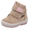 Klettboot SUPERFIT "GROOVY WMS: mittel", Kinder, Gr. 27, bunt (hellbeige, rosa), Veloursleder, Textil, sportlich, Schuhe, Winterstiefel mit zwei Klettverschlüssen, Größenschablone zum Download