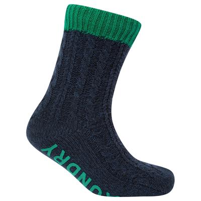 Socks Scoresby Borg Lined Chunky Cable Knit Slipper Socks in Shady Glade Green / One Size - Tokyo Laundry