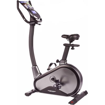 Ergometer CHRISTOPEIT SPORT "EM 8000" Fahrradtrainer Gr. ohne Unterlegmatte, schwarz (schwarz - grau) Kinomap App kompatibel