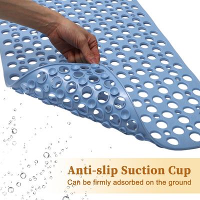 Nonslip Bathtub Mat, Bathtub Shower Mat, Bath Mat with Drain Hole and Suction Cups