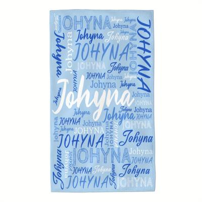 TEMU 1pc Custom Name Towel, Quick-dry Soft Absorbent Bath Gym Towel, Personalized Gift, Polyester, Knit Fabric, Rectangular Shape With Letter Combination, Machine Wash Only, Contemporary Style