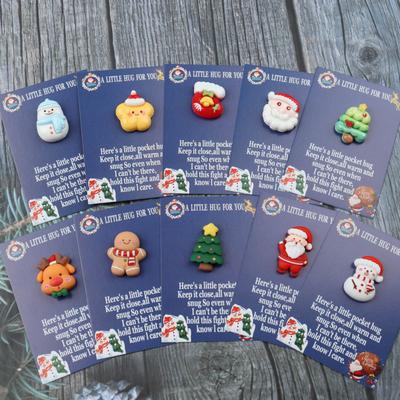 TEMU 10pcs Christmas 'give You A Little Pocket Hug' Greeting Card Resin Santa Claus Gingerbread For Man Christmas Tree Decoration Gift Perfect Gift For Christmas Gift New Year Gift Image
