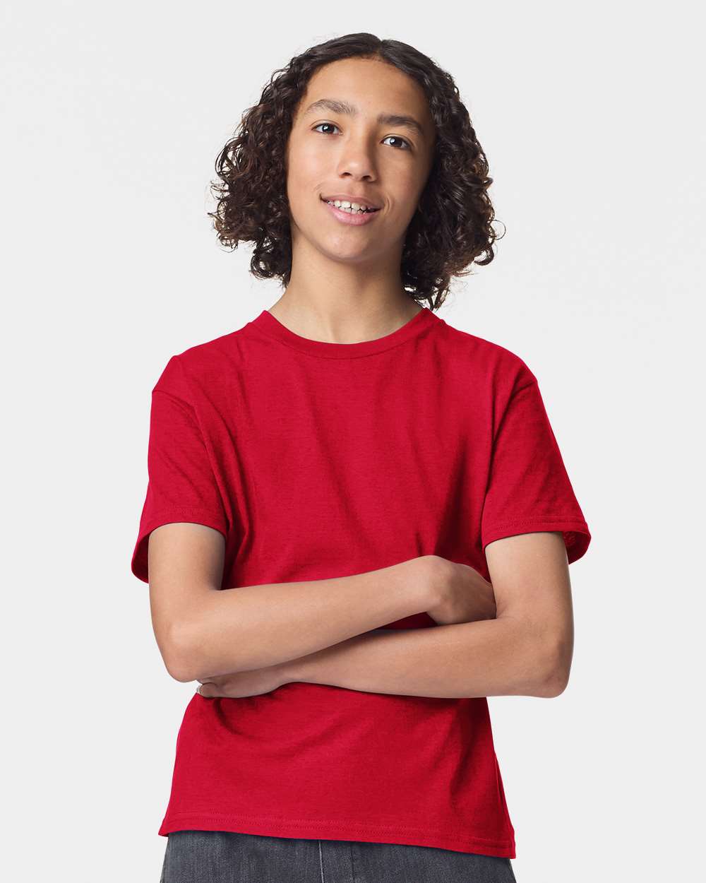 American Apparel 2001Y Youth Fine Jersey Top in Red size Small | combed ring spun cotton