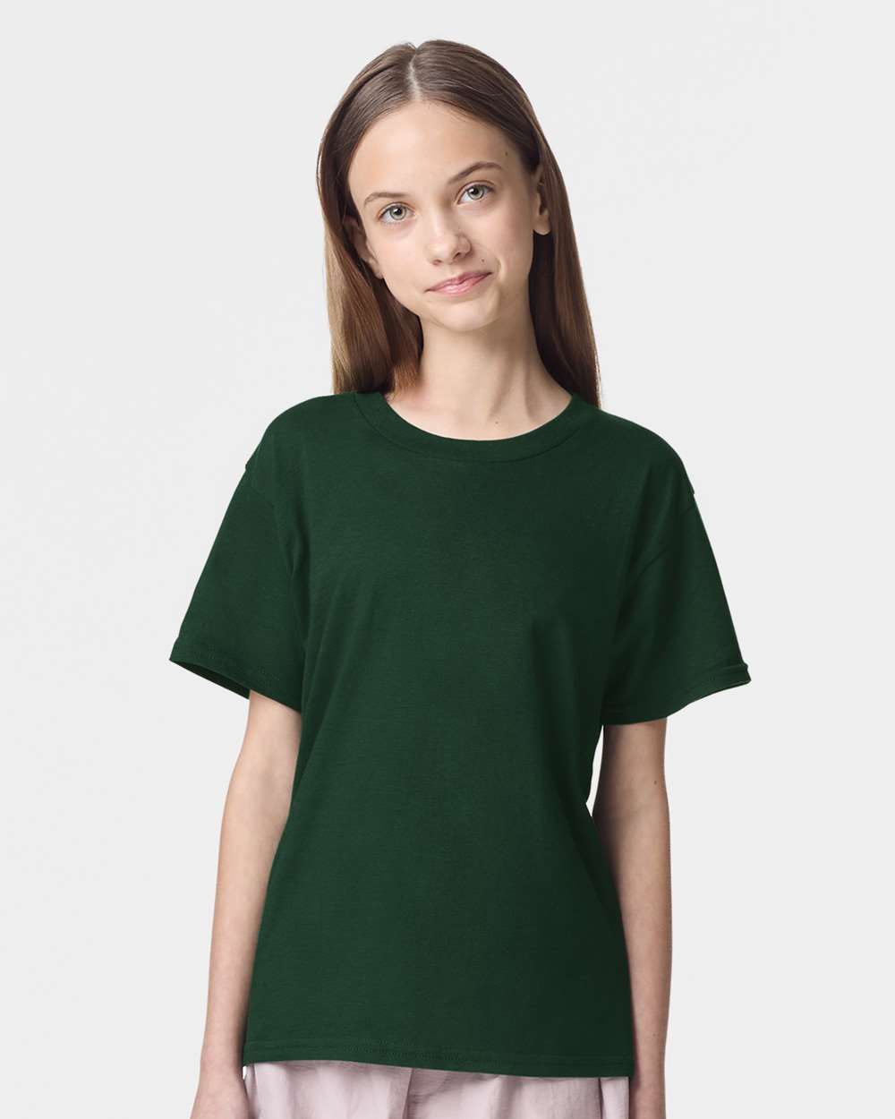 American Apparel 2001Y Youth Fine Jersey Top in Forest Green size XL | combed ring spun cotton