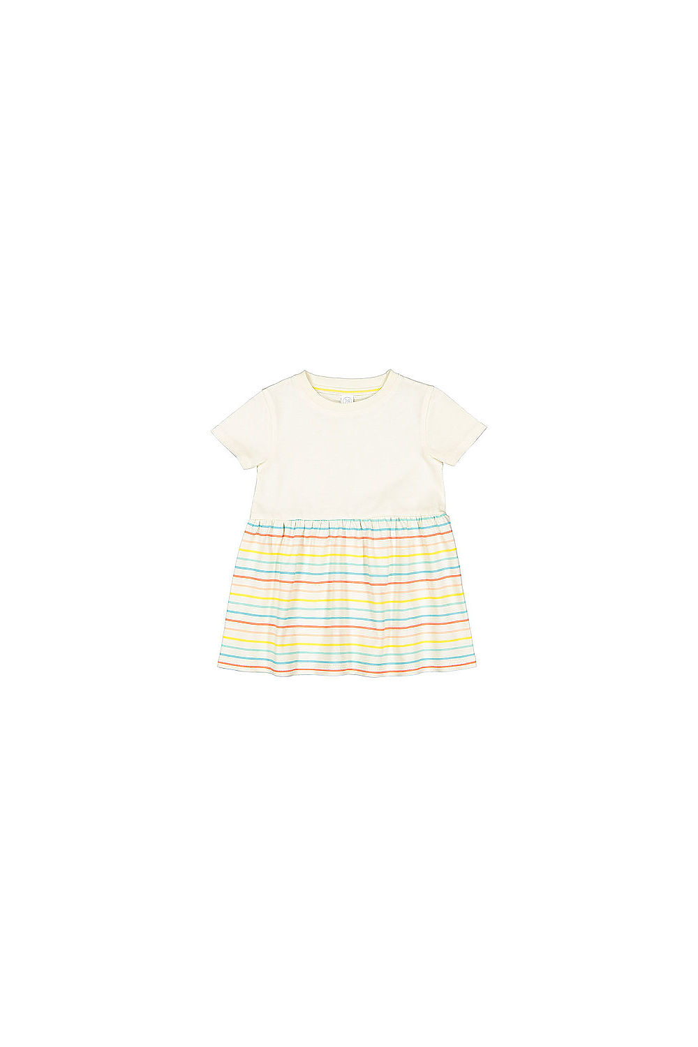 Rabbit Skins RS5330 Infant Fine Jersey Dress Top in Natural/Sunkissed Stripe size 24M | Cotton 5330