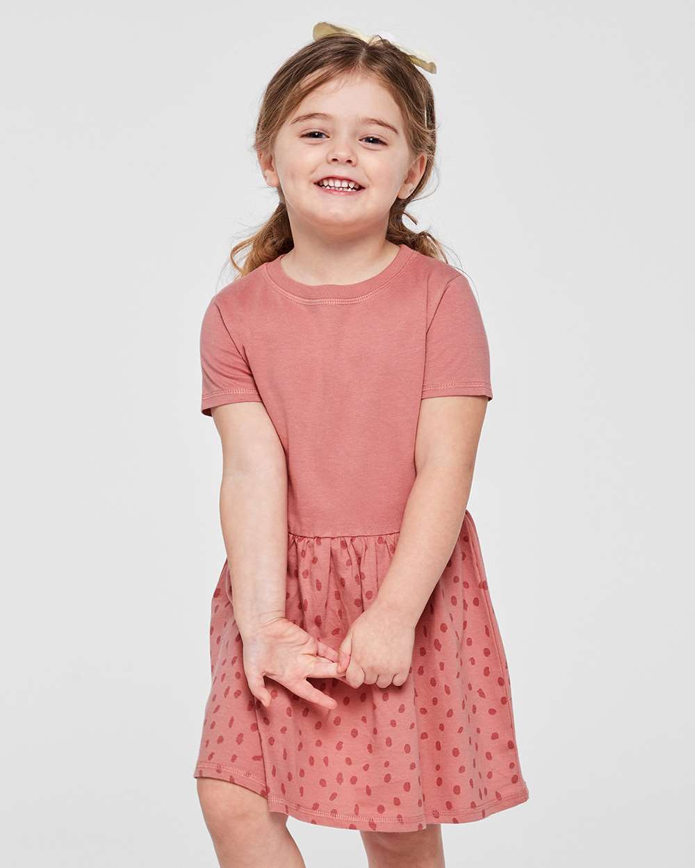 Rabbit Skins 5333 Toddler Fine Jersey Dress Top in Mauvelous/Mauvelous Spot size 3 | Cotton