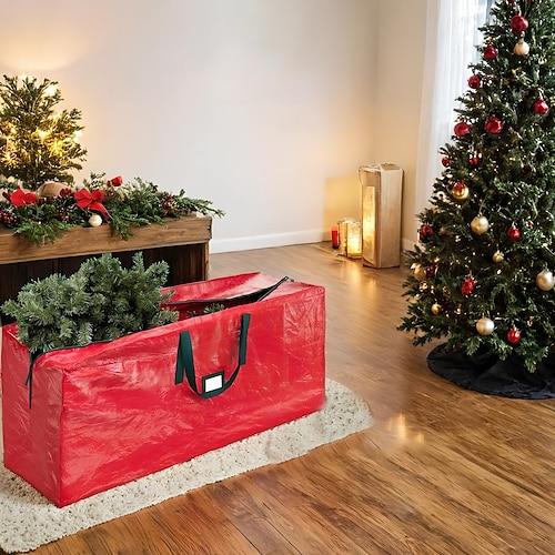 Aufbewahrungstasche für Weihnachtsbäume, strapazierfähige Weihnachtsbaumtasche, rot – Baumtaschen zur Aufbewahrung – Aufbewahrungstasche für Weihnachtsbäume fasst 2,3–2,7 m, Weihnachtsbaumtasche für