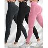 Per donna Pantaloni da yoga Leggings per lo yoga 3 pack Vita alta Yoga Allenamento in palestra Pilates Calze / Collant / Cosciali Nerogrigio scurorosa Nerogrigio scurochampagne grigio