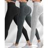 Per donna Pantaloni da yoga Leggings per lo yoga 3 pack Vita alta Yoga Allenamento in palestra Pilates Calze / Collant / Cosciali Nerogrigio scurorosa Nerogrigio scurochampagne grigio