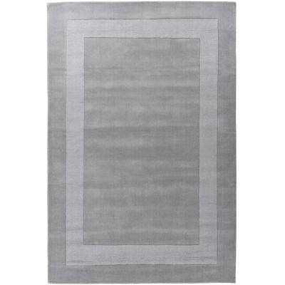 Wollteppich THEKO "USEDOM 8301", grau, B:120cm H:11mm L:180cm, Wolle, Teppiche, Uni Farben, reine Wolle, handgetuftet, mit Bordüre Image