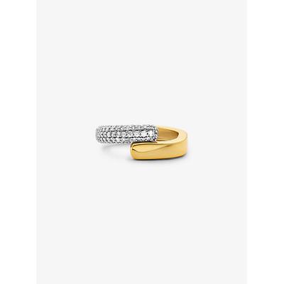 Michael Kors Precious Metal-Plated Sterling Silver and Pavé Ring Silver 6