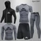 Abbigliamento da uomo Abbigliamento sportivo Palestra Fitness Tute a compressione Set da corsa Sport Outdoor Jogging Set da 5 pezzi aderente ad asciugatura rapida Rashguard