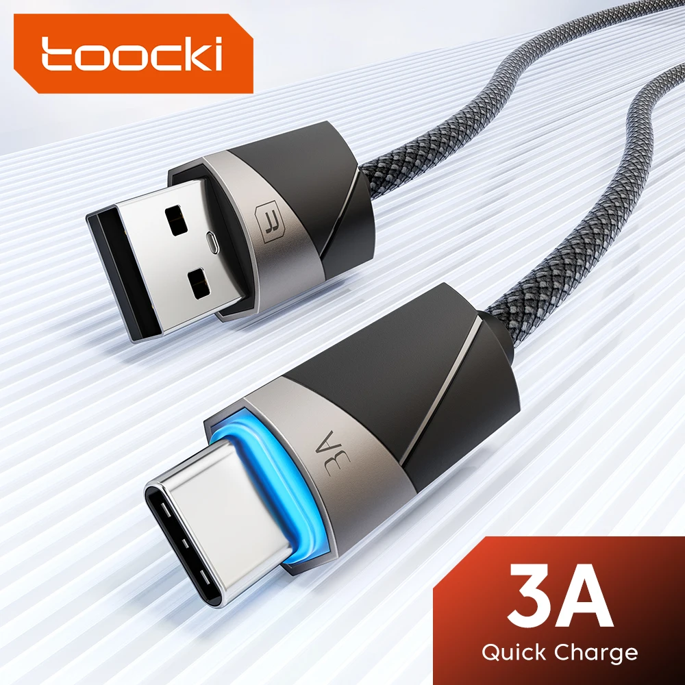 Toocki 3A Smart Power-off USB C-Kabel für iPhone 15 Pro Max QC3.0 Schnellladung Typ C-Kabel für Samsung Xiaomi OnePlus Datenkabel Image