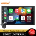 HIPPBQCC Autoradio 7 pollici Carplay Android Auto Lettore multimediale stereo HD Touch Screen Bluetooth 2 USB FM Mirror-Link universale