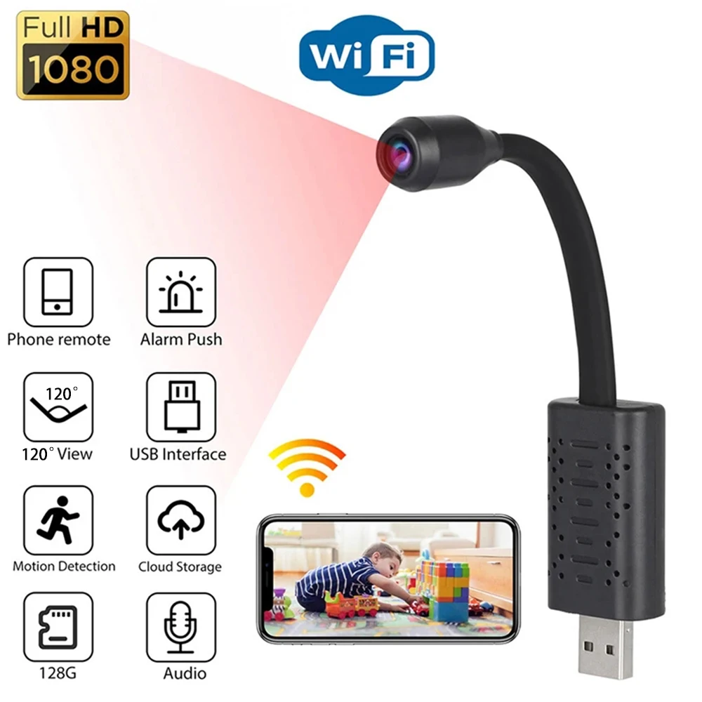 Mini caméra HD 1080P WiFi caméscope Portable sans fil Module enregistreur vidéo prise en charge vue à distance P2P caméra petit corps Cam