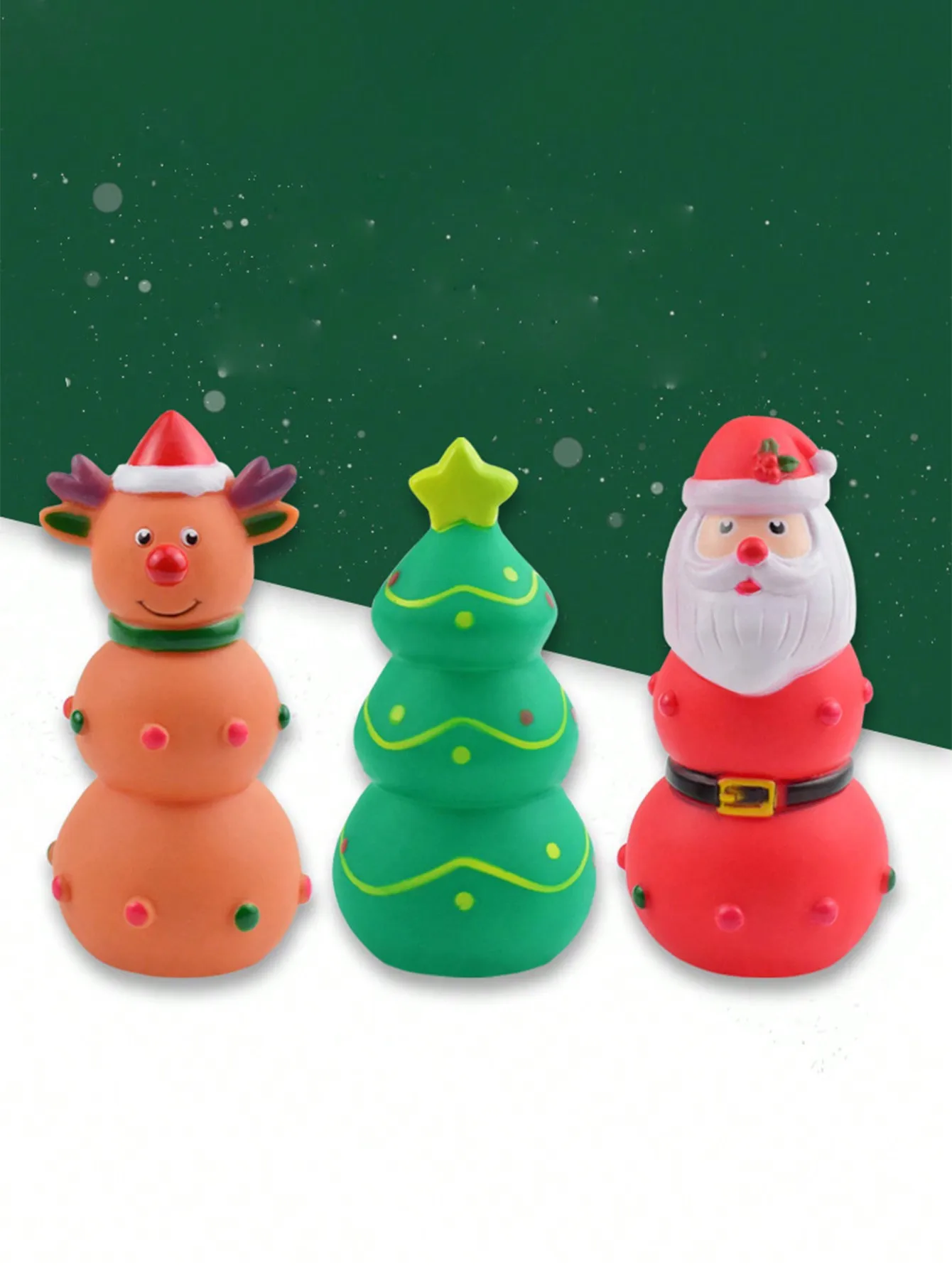 Langlebiges Kauspielzeug für Hunde im Weihnachtsdesign, robustes, quietschendes Hundespielzeug zum Mahlen der Zähne Image