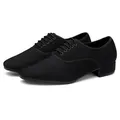 Sneaker jazz moderna da uomo per uomo Scarpe da salsa latina con tomaia Oxford nera professionale Scarpe da ballo da sala da tango con tacco basso taglie forti