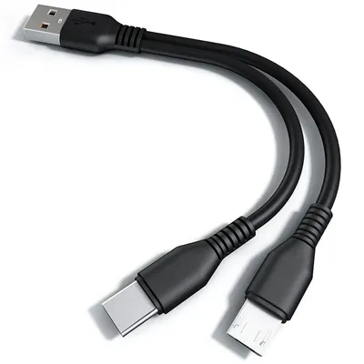2 in 1 USB Typ C Micro USB C Kabel Handy Schnell ladekabel für Huawei Samsung Xiaomi Typ C Ladekabel Image