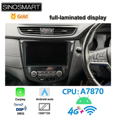 SINOSMART 8-Core A7870 Android GPS for Nissan Qashqai J11 X-Trail T32 Rogue 2014–2021 with OEM NAV Support BOSE 360 Camera